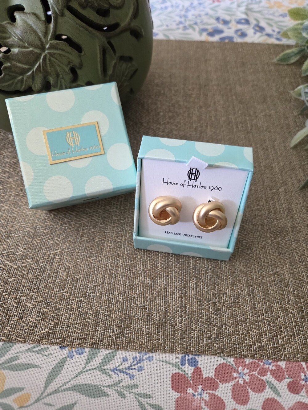House of Harlow 1960 Rose Gold Twisted Knot Studs